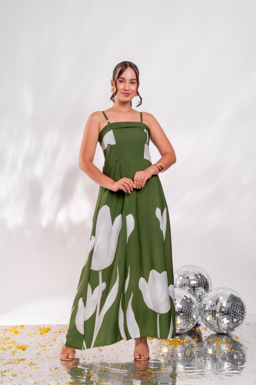 Vestido Longo Festas Juvenil Floral