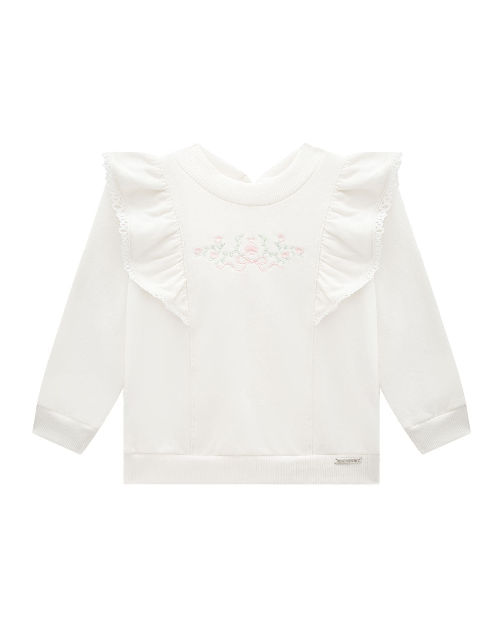 Conjunto Blusão Bordado e Calça de Moletom Meninas