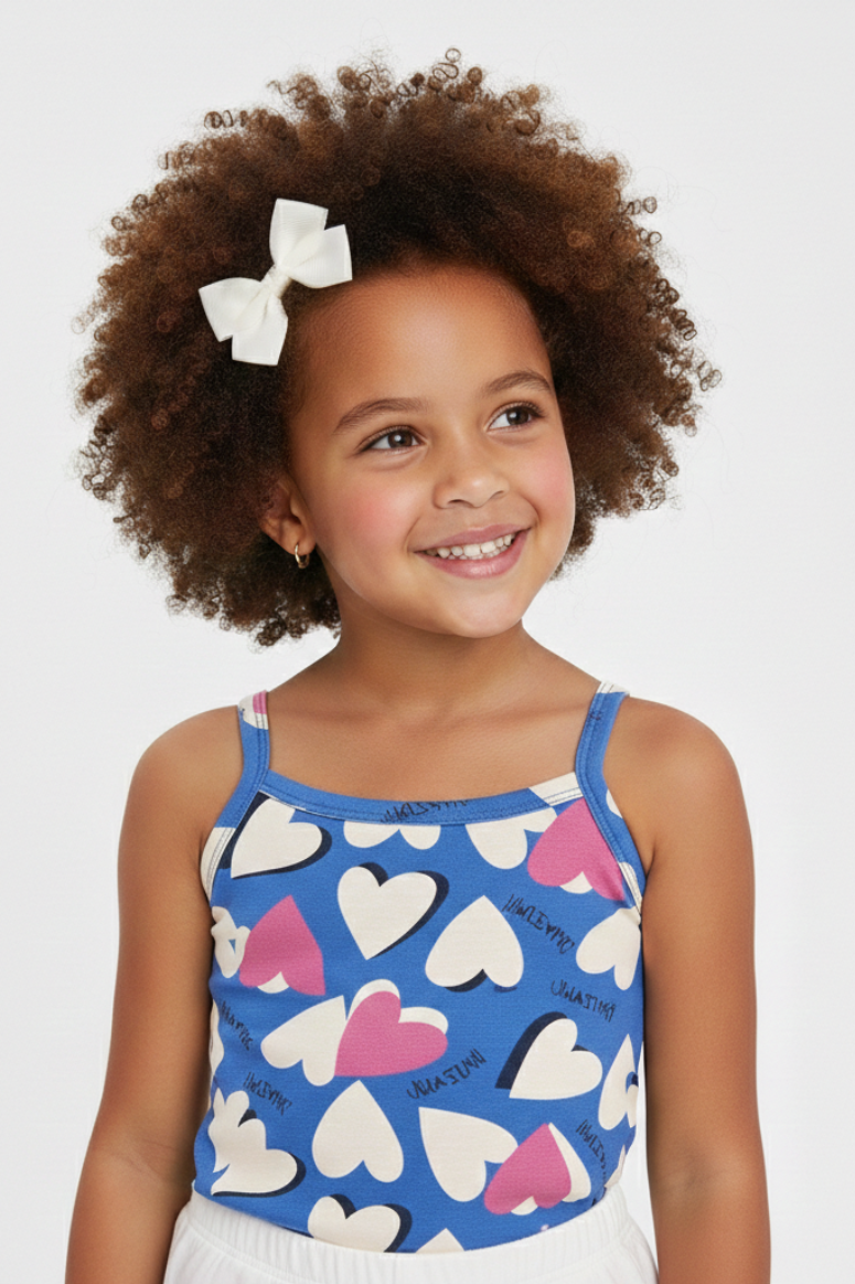 Regata Infantil Meninas Alto Verão Estampa Love Lilás - Malwee