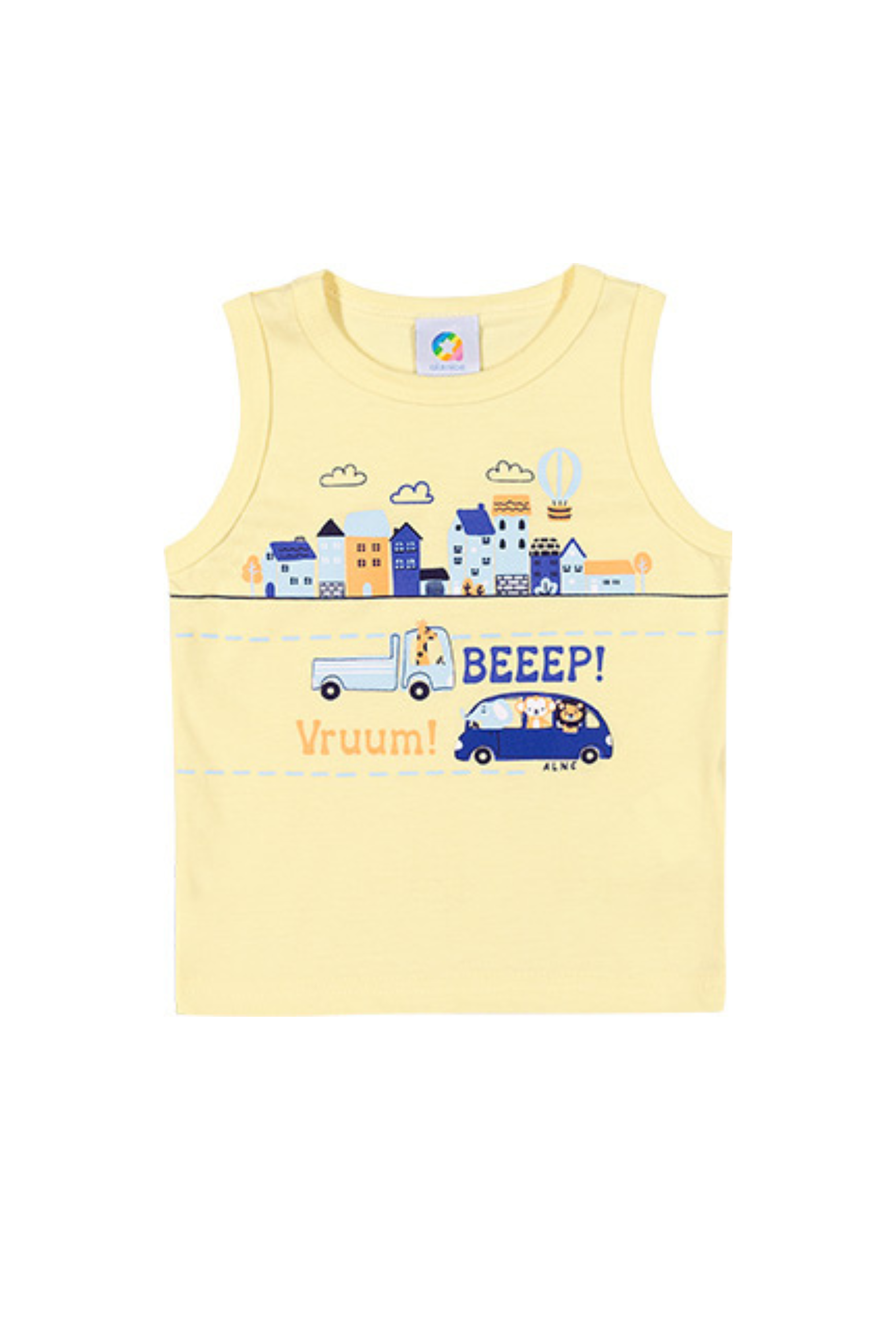 Camiseta Regata Baby em Algodão Amarelo Alenice