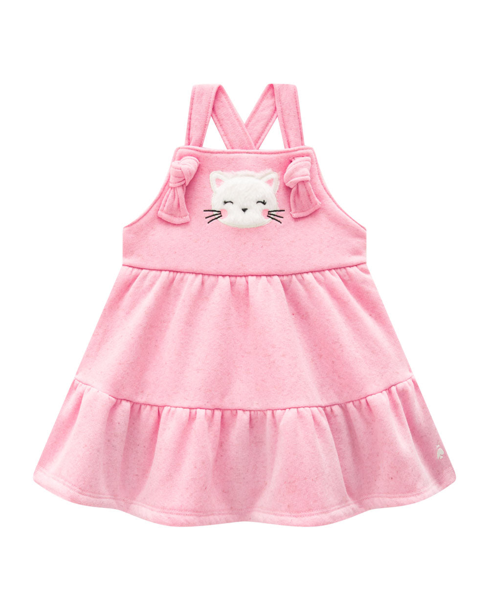 Salopete Baby Moletom Gatinha Body em Cotton