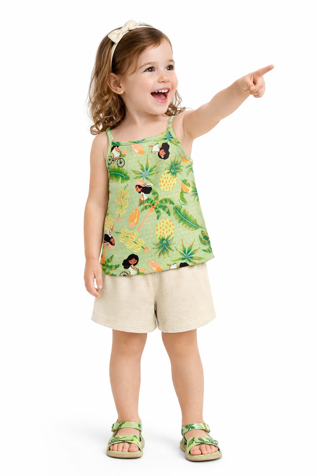 Conjunto Infantil Meninas Verão 100% Algodão Alakazoo