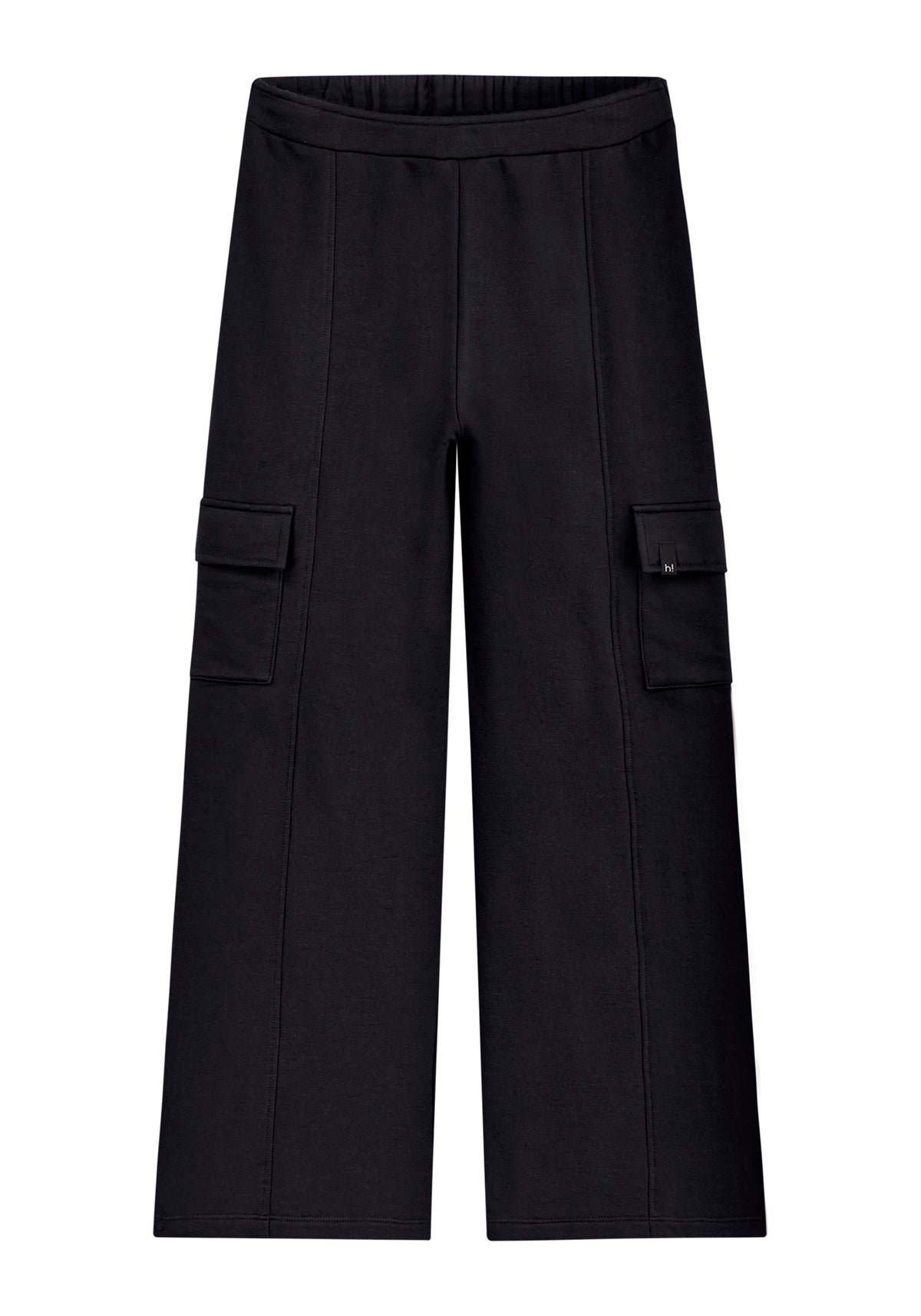 Calça preta feminina comfort de moletom macio estilo street para garotas e teens.