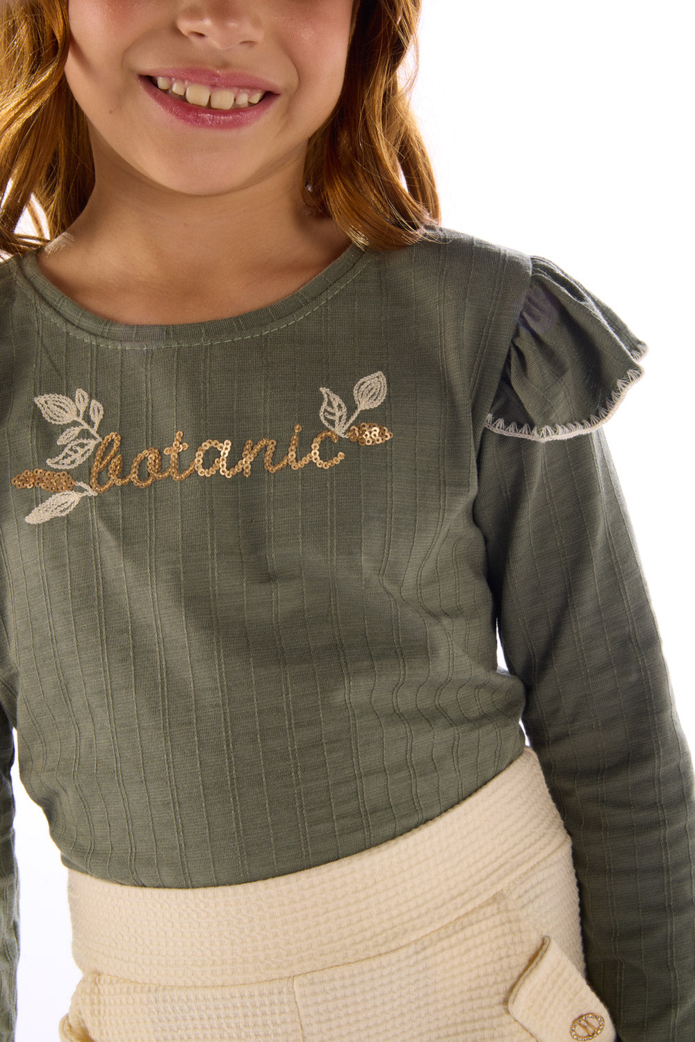 Conjunto Infantil Meninas Bordado Botanic Kiki