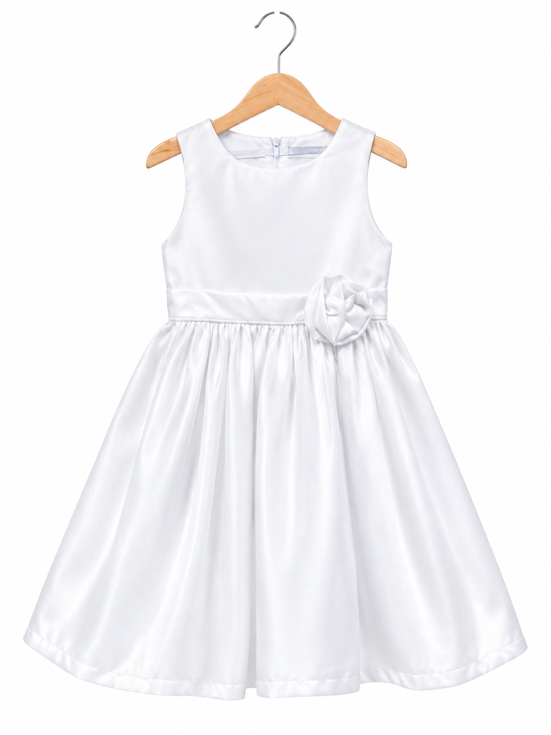Vestido Alfaitaria Infantil Luxo Flor Branco