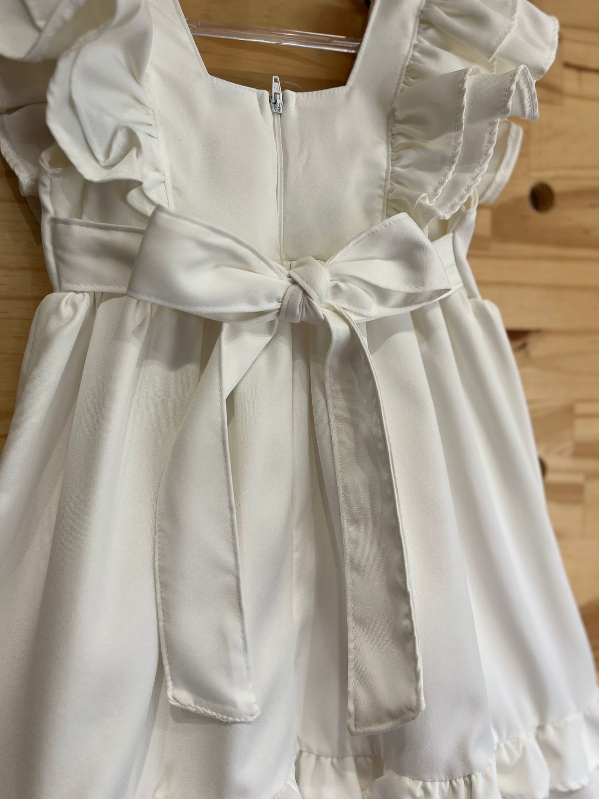 Vestido Infantil Meninas Off White Luxo