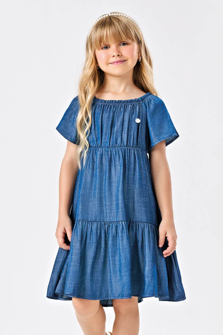 Vestido Jeans Liocel Trick Nick Azul
