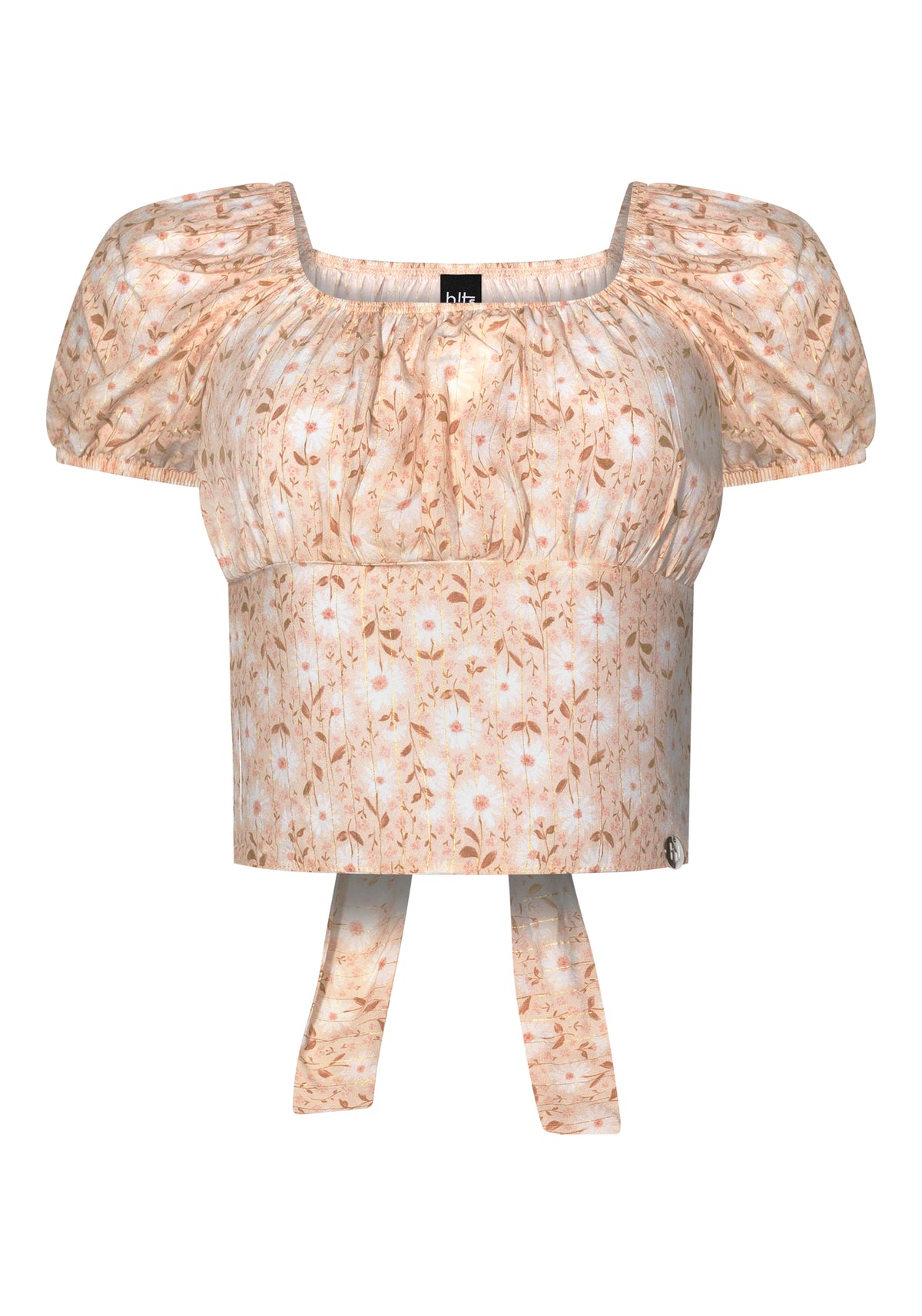 Blusa cropped viscose com flores