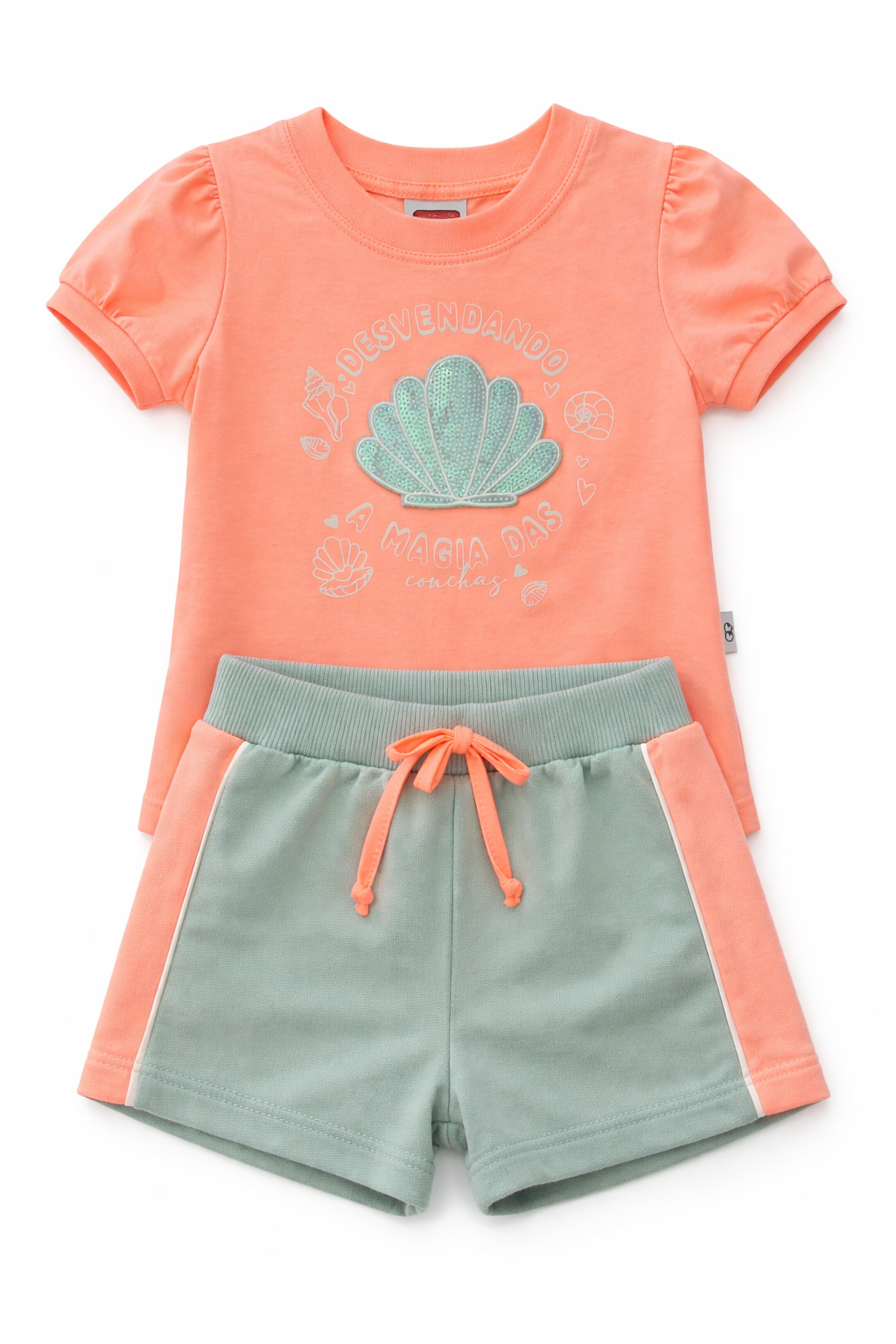 Conjunto Bebê Menina Verão Conchas Jaca Lelé - Conforto e Estilo