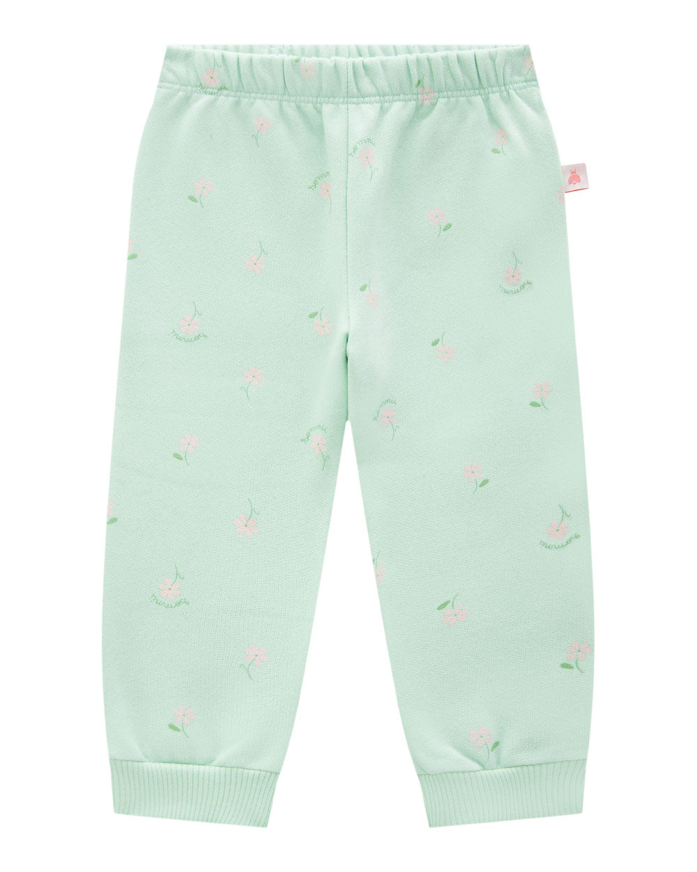 Conjunto Moletom Infantil Baby Menina Flanelado Verde Menta Floral Somnii