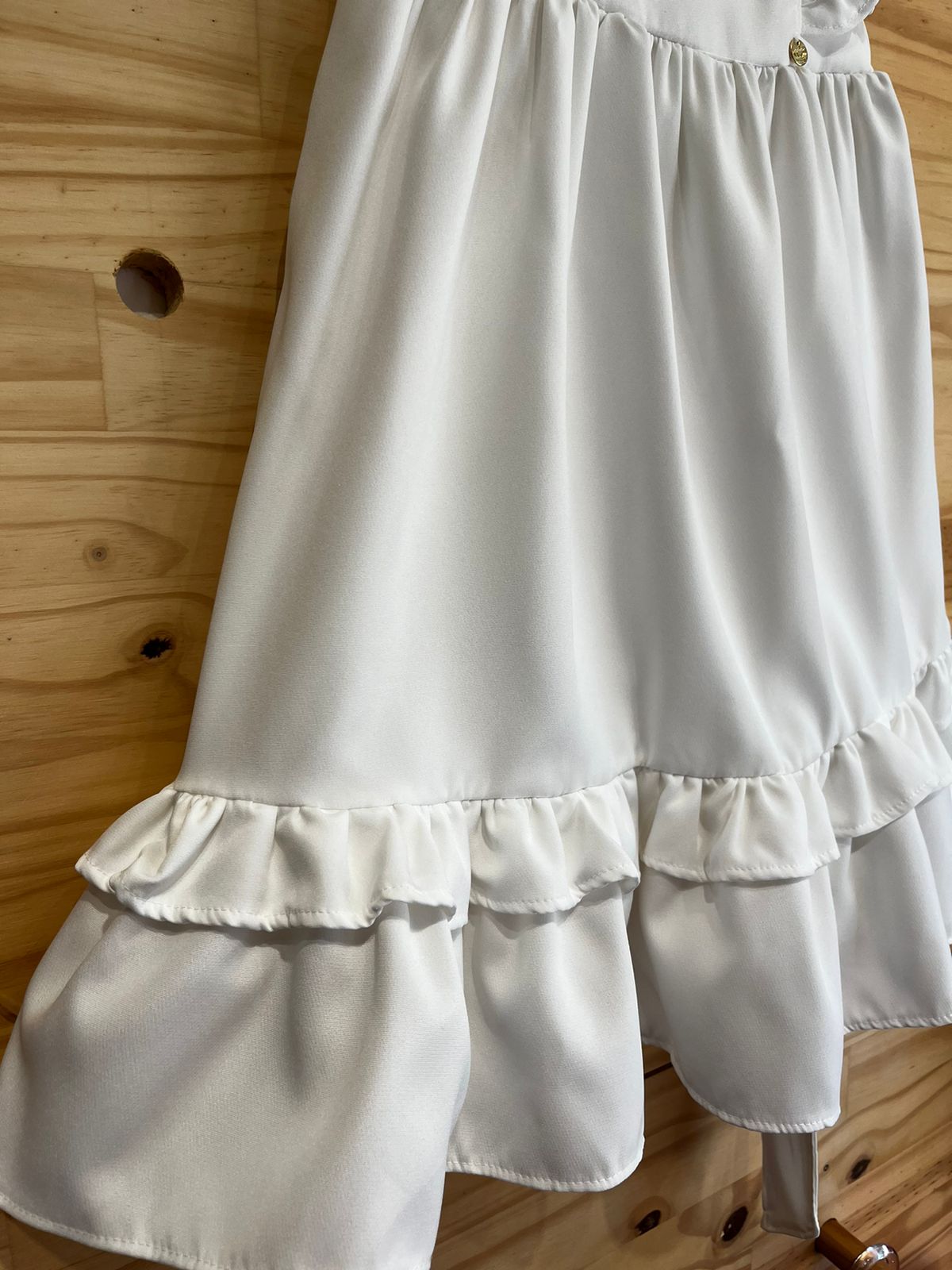 Vestido Infantil Meninas Off White Luxo