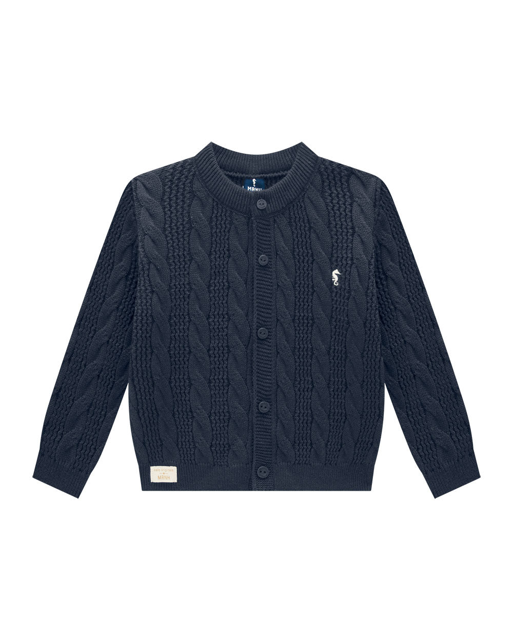 Cardigan em Trico Trabalhado Bebê Meninos