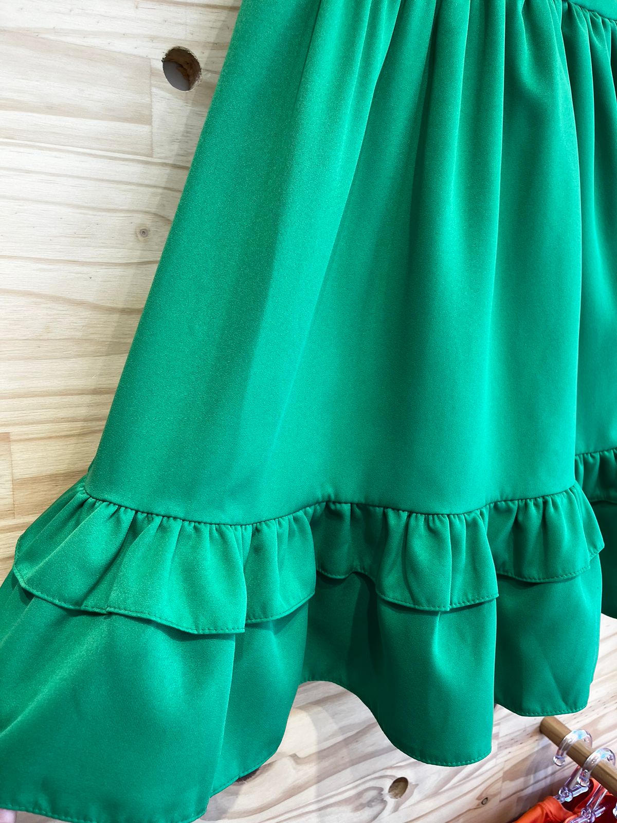 barra de alta costura do vestido infantil verde luxo para meninas 