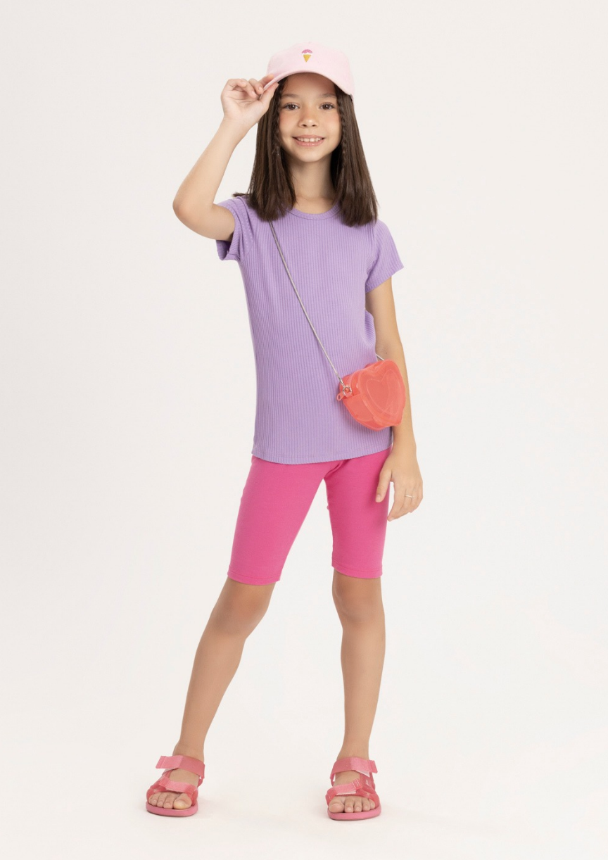 Bermuda Ciclista Infantil Básica em Cotton - 4 cores