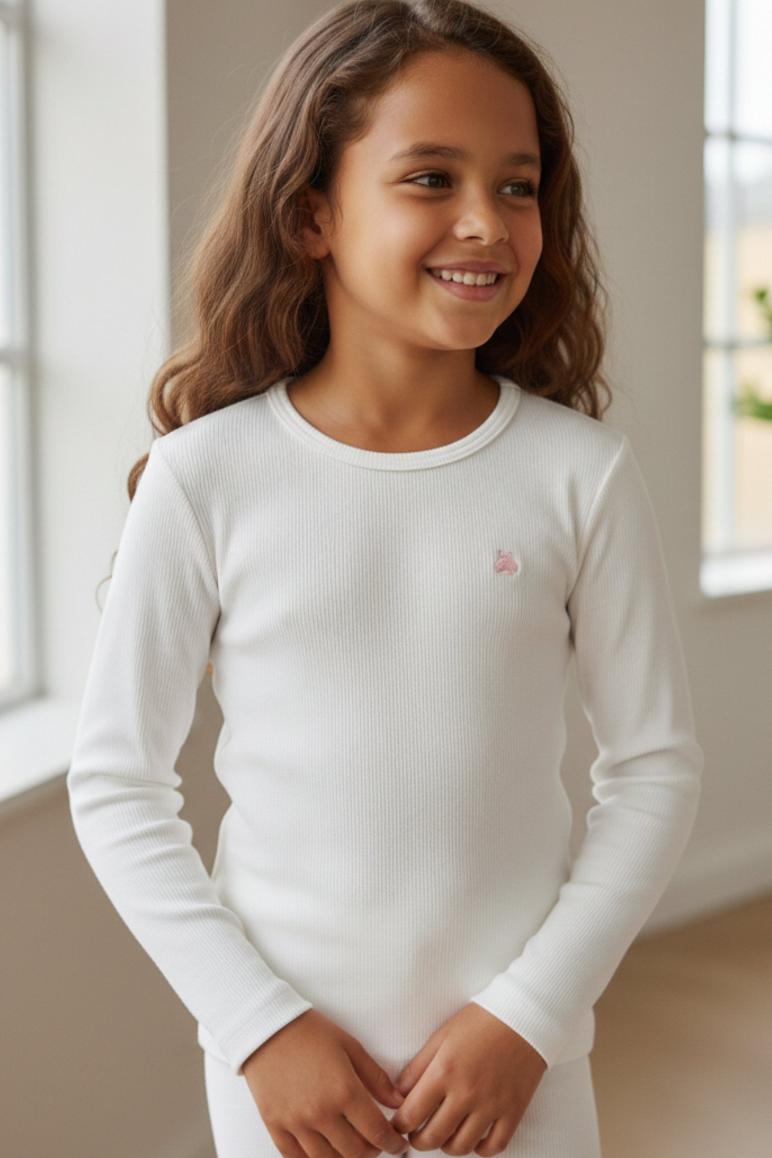 Blusa Manga Longa Canelada em Ribana Baby