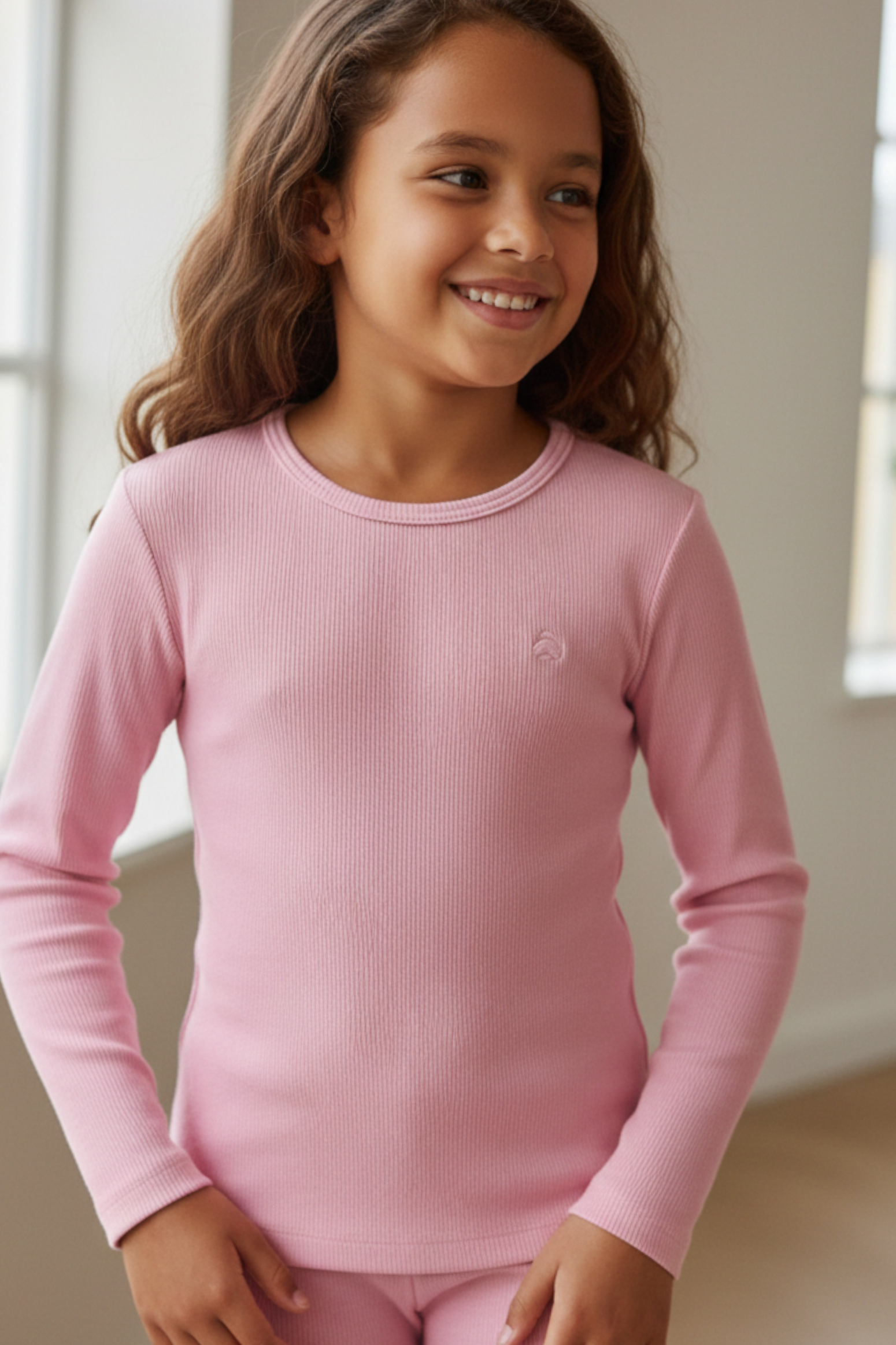 Blusa Manga Longa Canelada em Ribana Baby