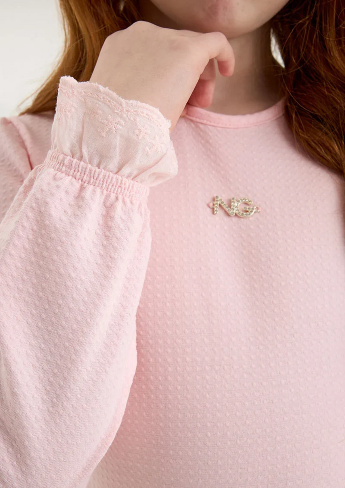 Blusa Infantil Meninas Manga Longa Póa - Rosa