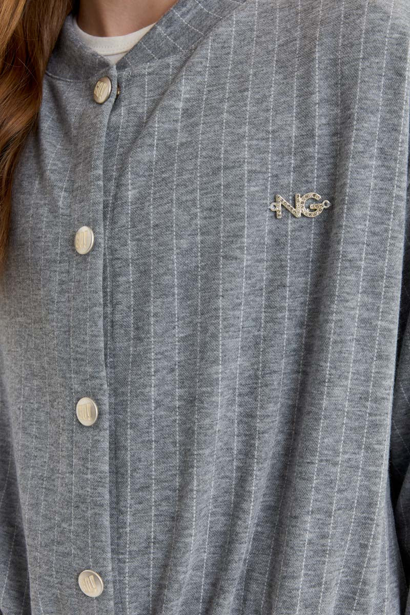 Jaqueta Infantil Meninas em Jacquard Risca de Giz