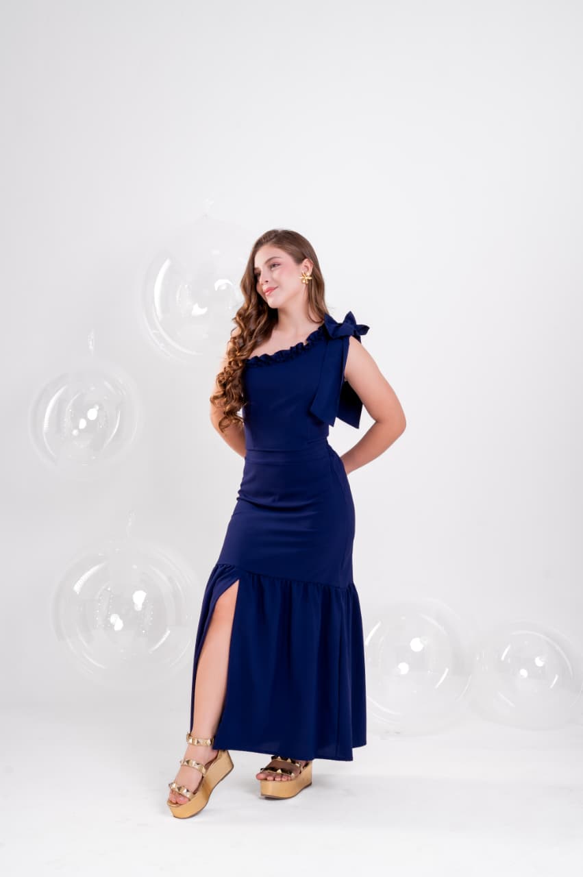 Conjunto Teen Saia Longa e Cropped com Laço no Ombro
