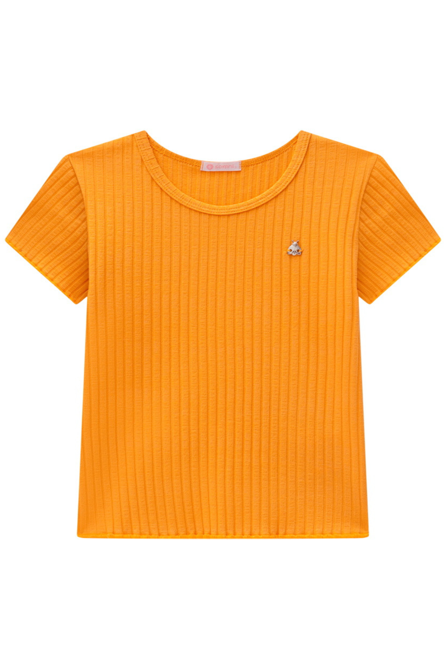 Blusa Infantil Canelada Soft Laranja
