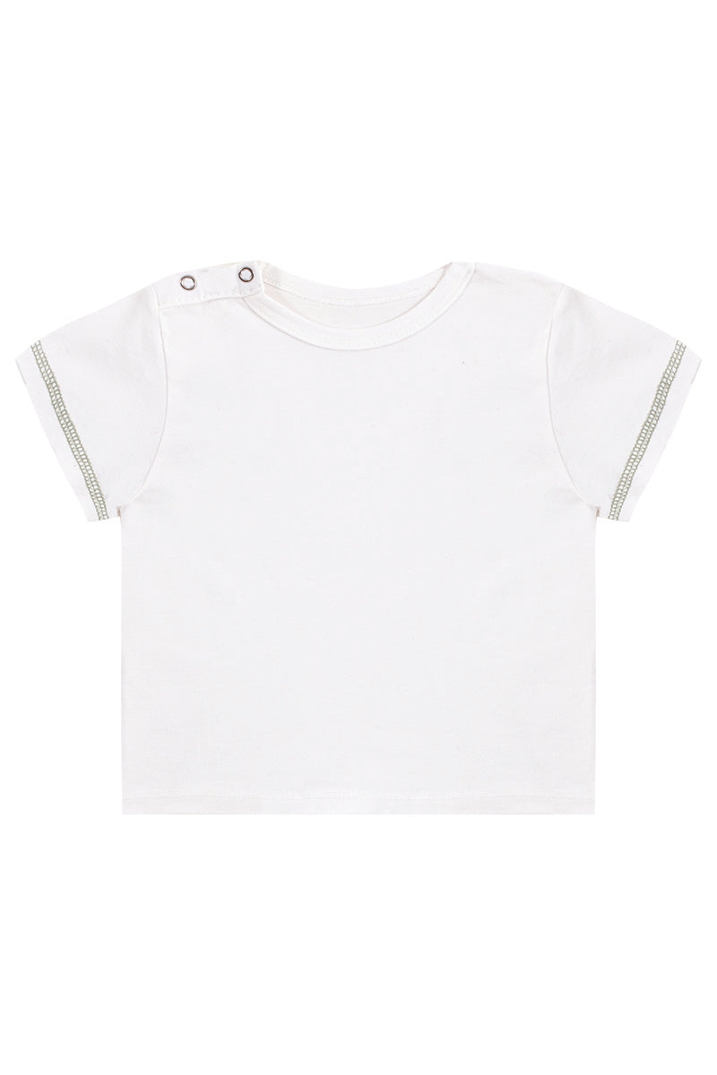 camiseta baby - kit uas peças com jardineira