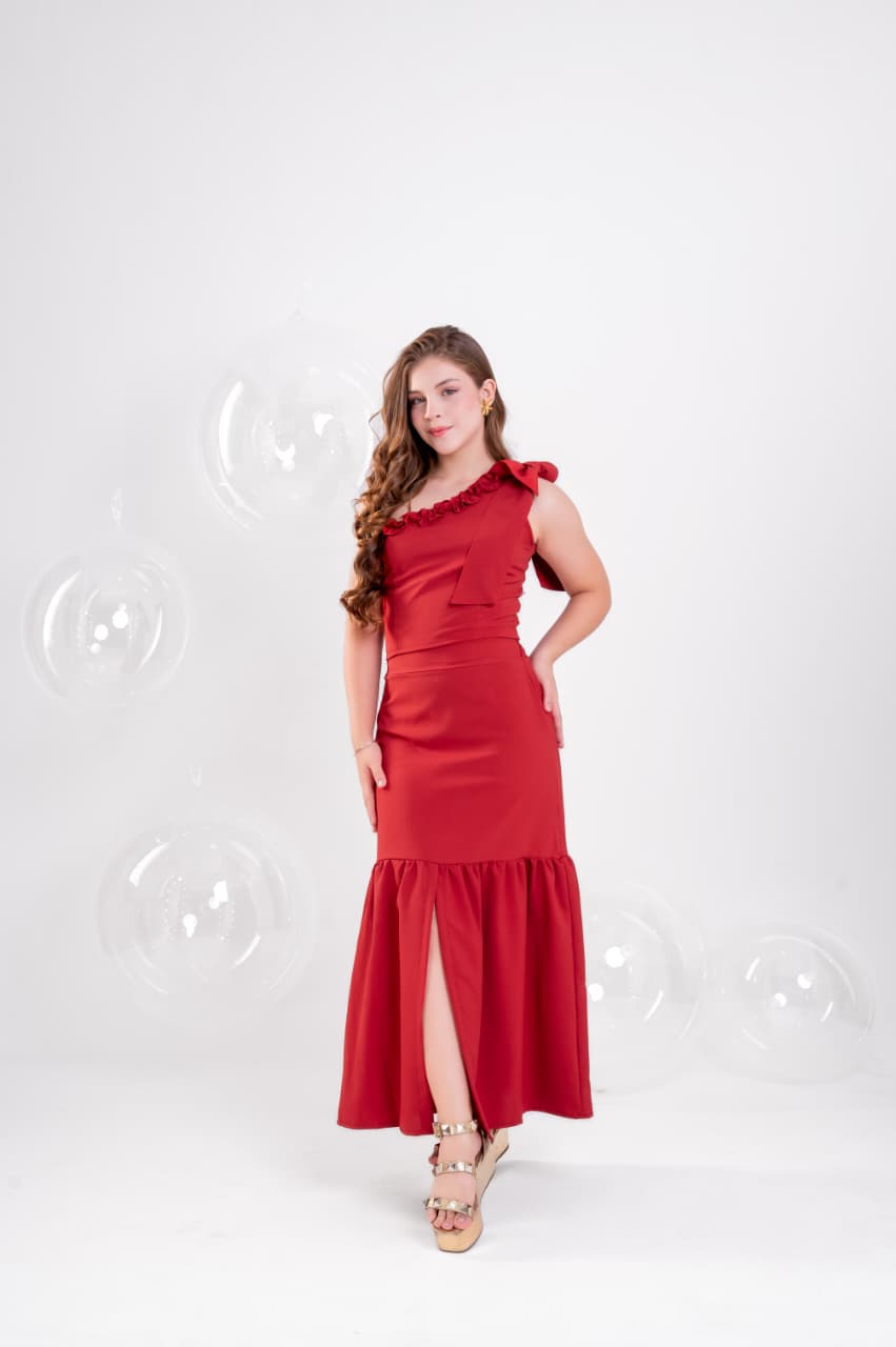 Conjunto Teen Saia Longa e Cropped com Laço no Ombro