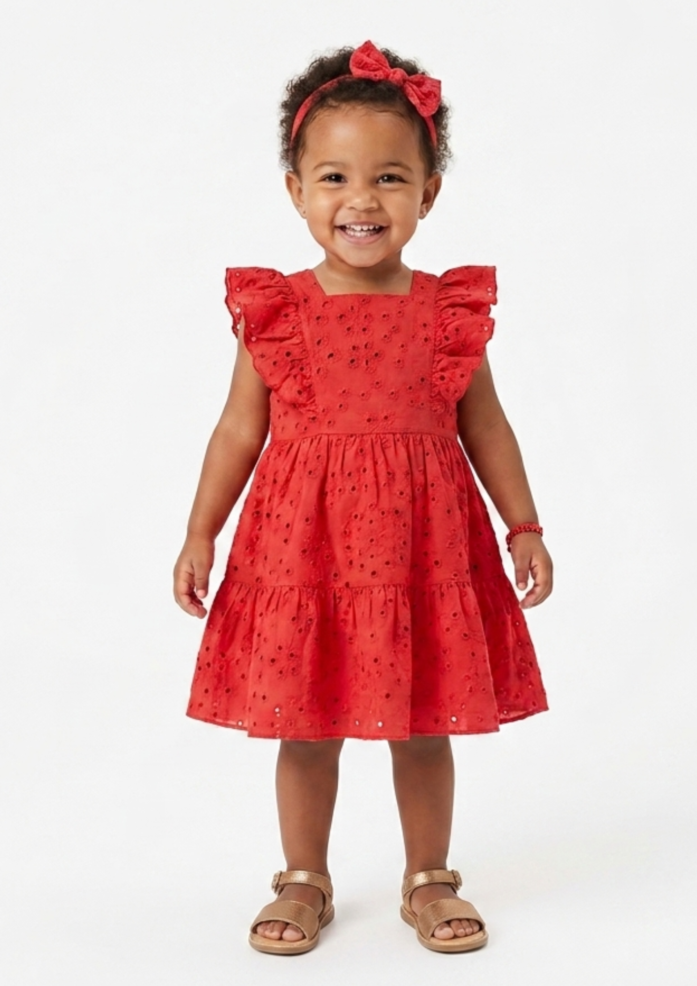 Vestido Bebê em Laise Bordado 100% algodão