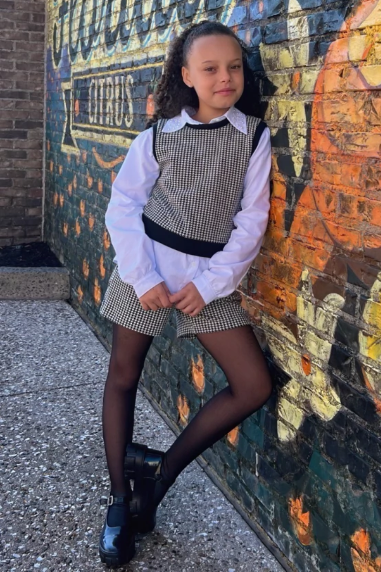 Conjunto Infantil Meninas Camisa e Shorts Alfaitaria