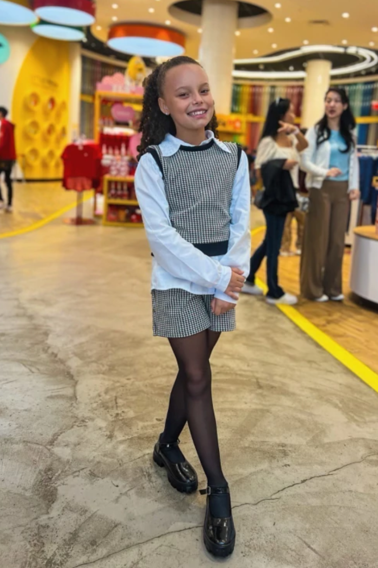 Conjunto Infantil Meninas Camisa e Shorts Alfaitaria