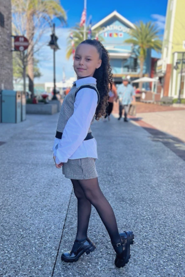 Conjunto Infantil Meninas Camisa e Shorts Alfaitaria