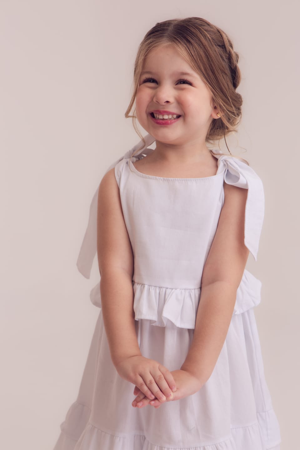 Vestido Branco Alça Ajustável em Tricoline