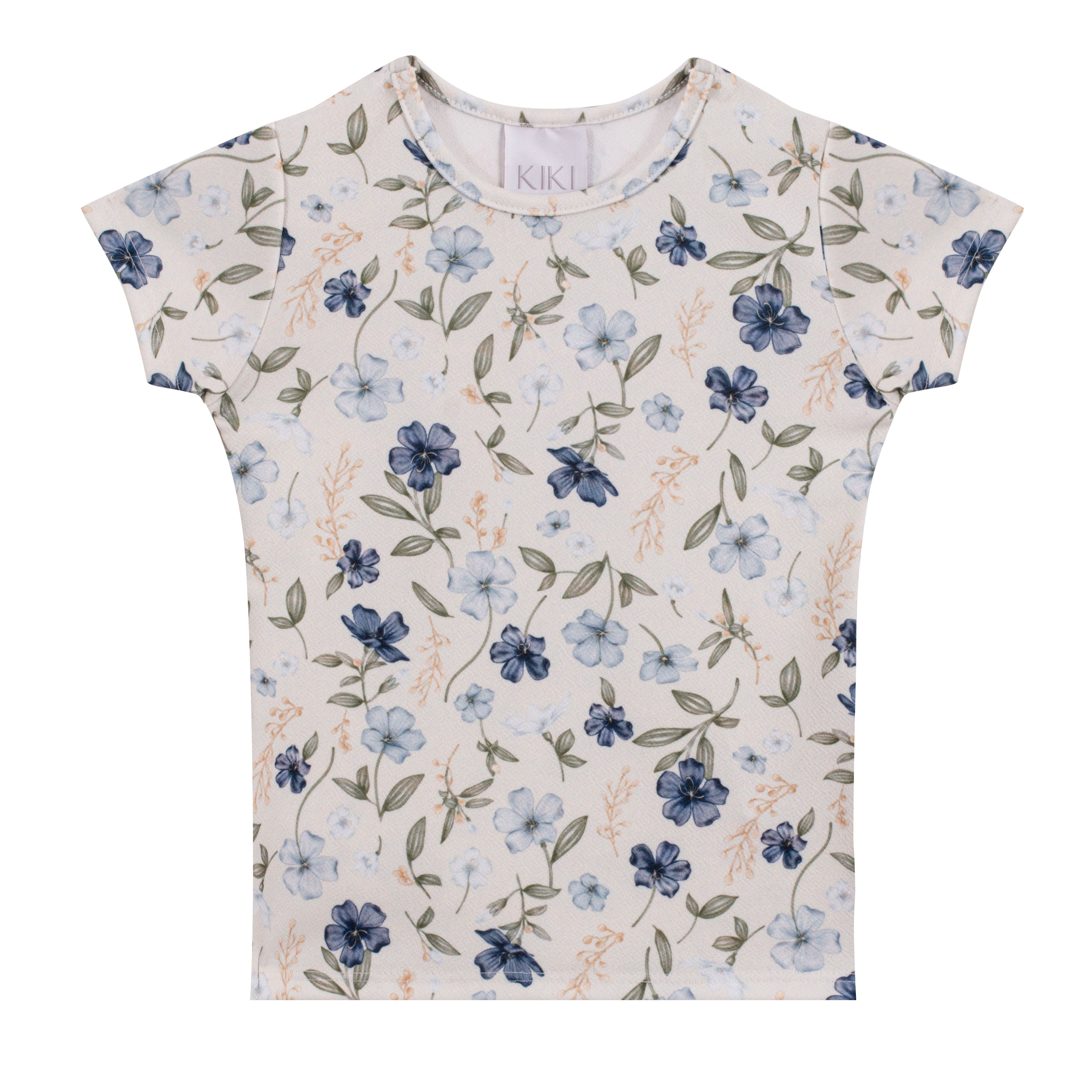 Salopete Meninas Baby com Blusa Azul Floral