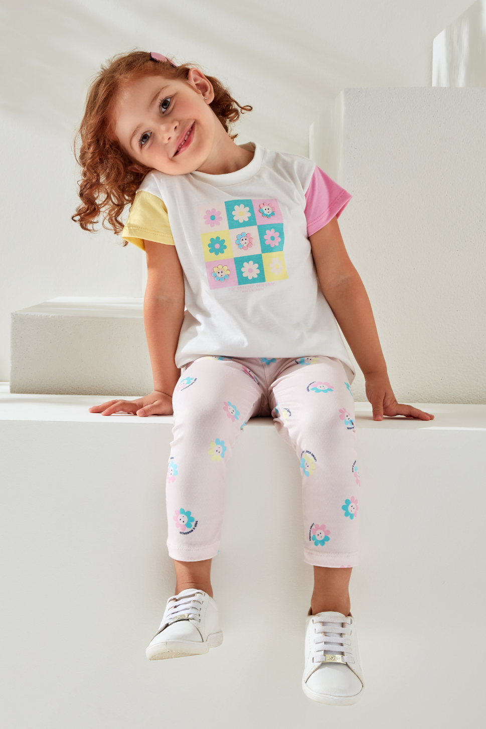 Conjunto Infantil Meninas Nini & Bambini Blusa Oversized e Legging Seja Amor