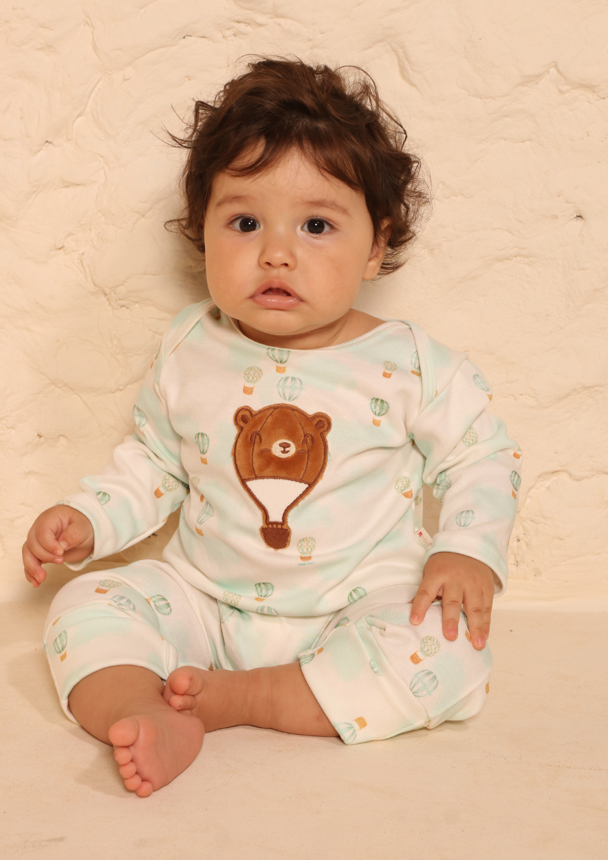 Macaquinho Bebê Meninos Balão Urso Nini & Bambini N7720