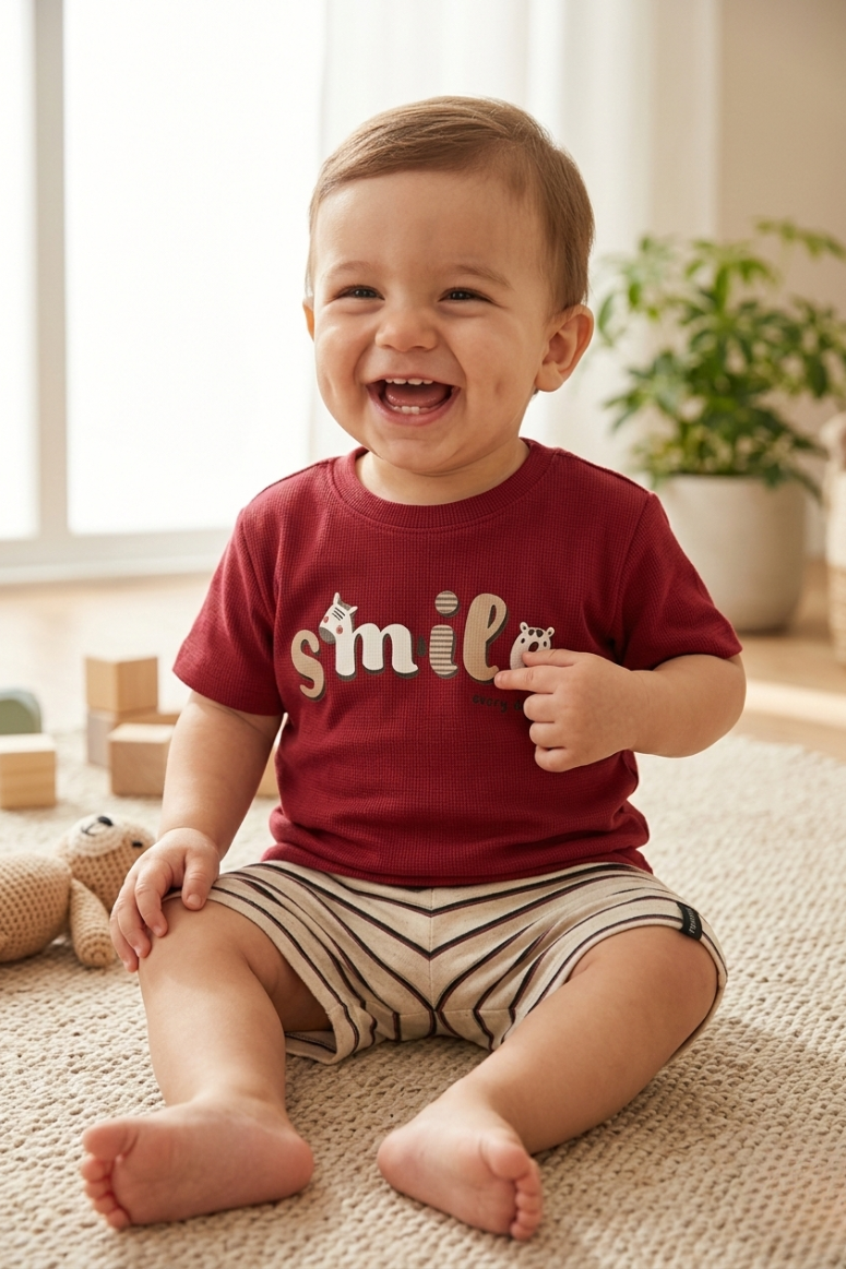 Conjunto Baby Meninos Algodão Smile Verão Alakazoo