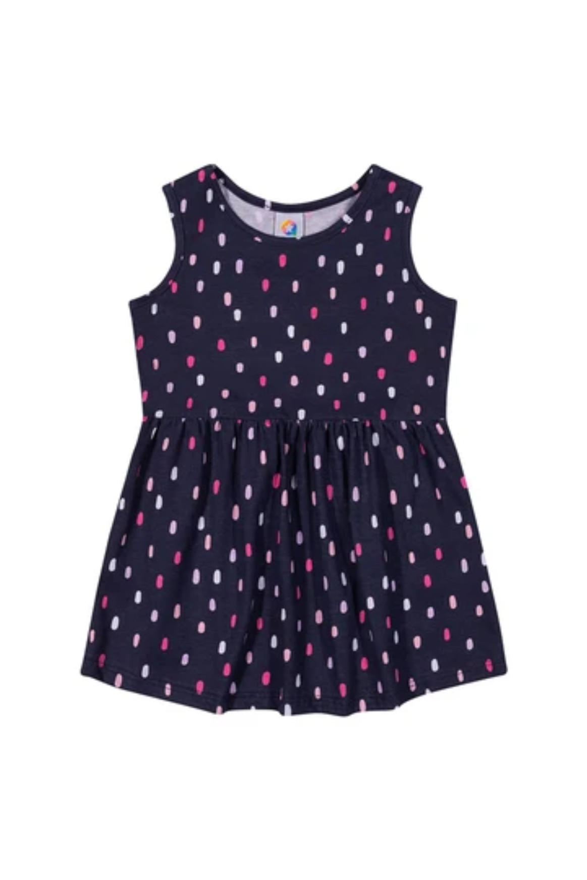 Vestido Baby Regata Azul Marinho 100% Algodão