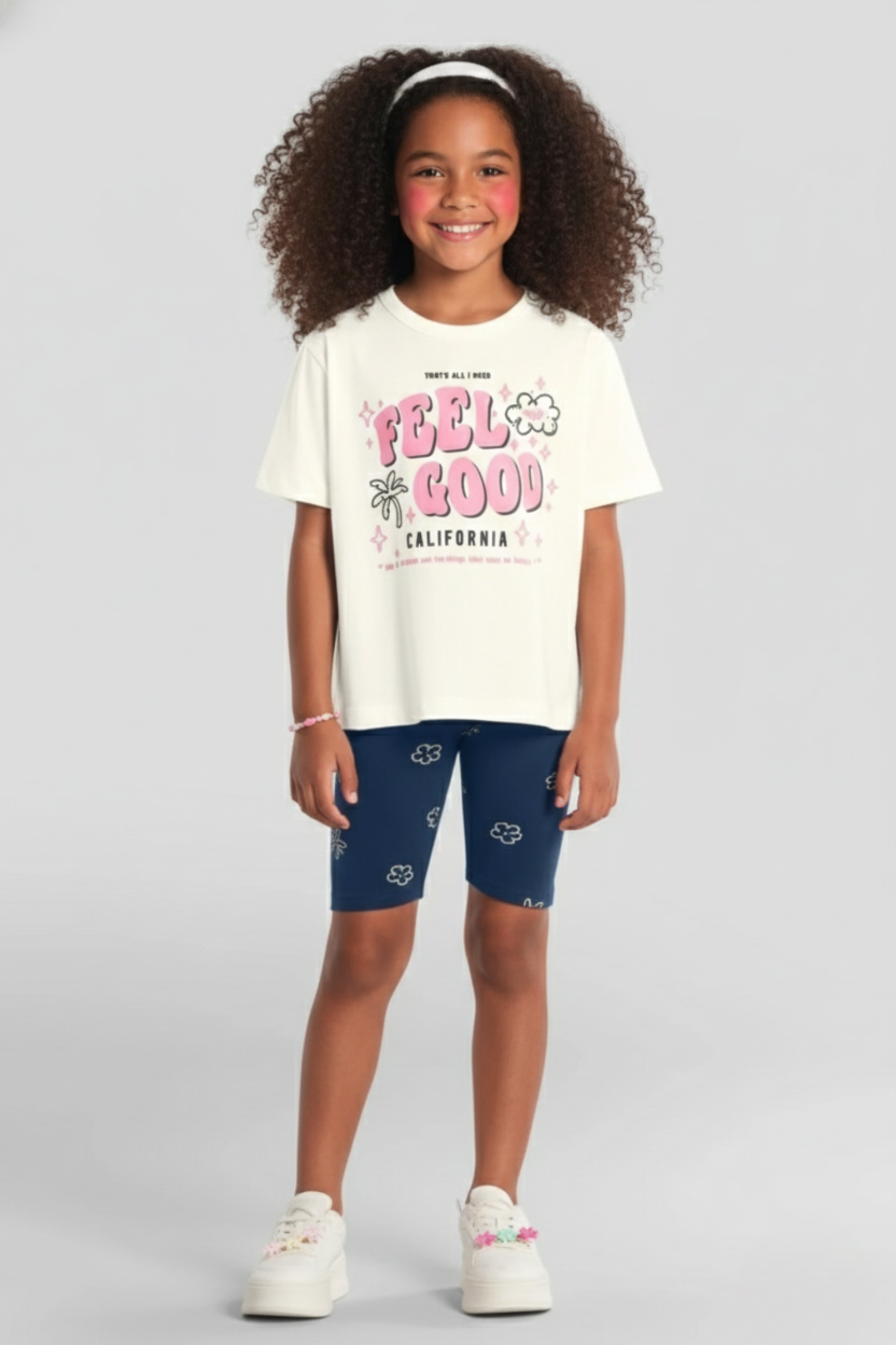 Conjunto Infantil Bermuda Ciclista Menina 100% algodão Brandili