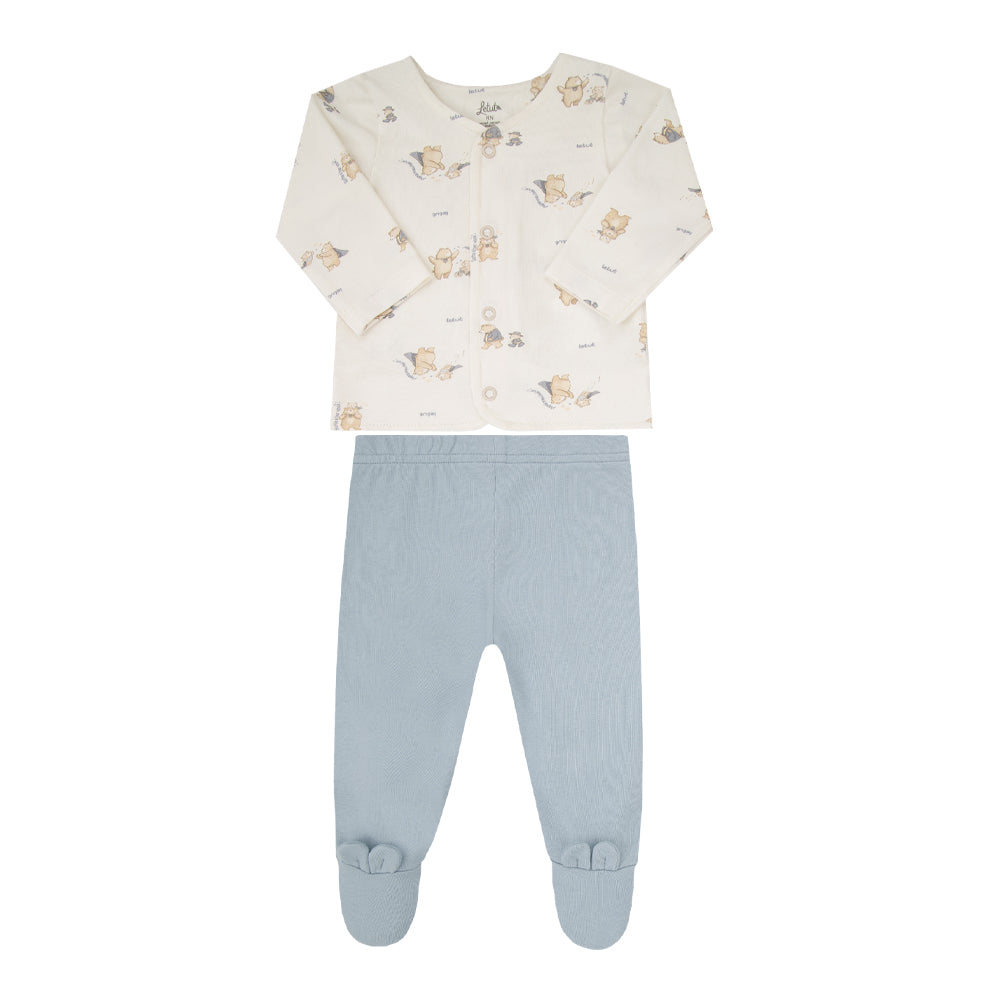 Conjunto Bebê Meninos Urso Creme Letut Ref. LT19591