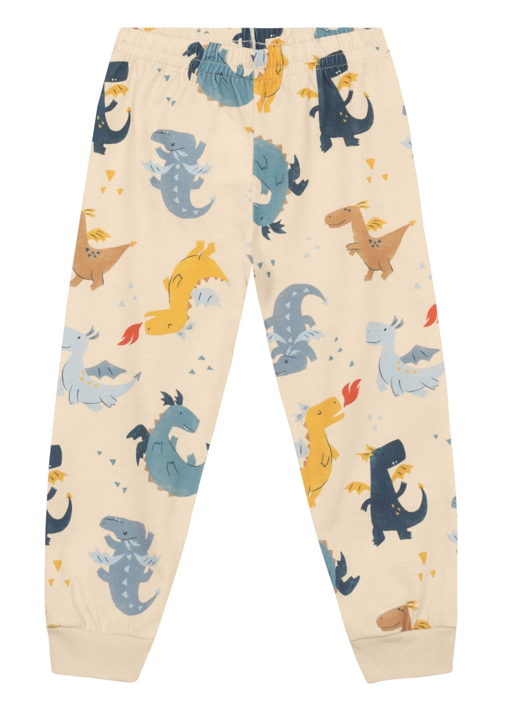 Pijama Infantil Meninos Manga Longa em Algodão Azul Brandili