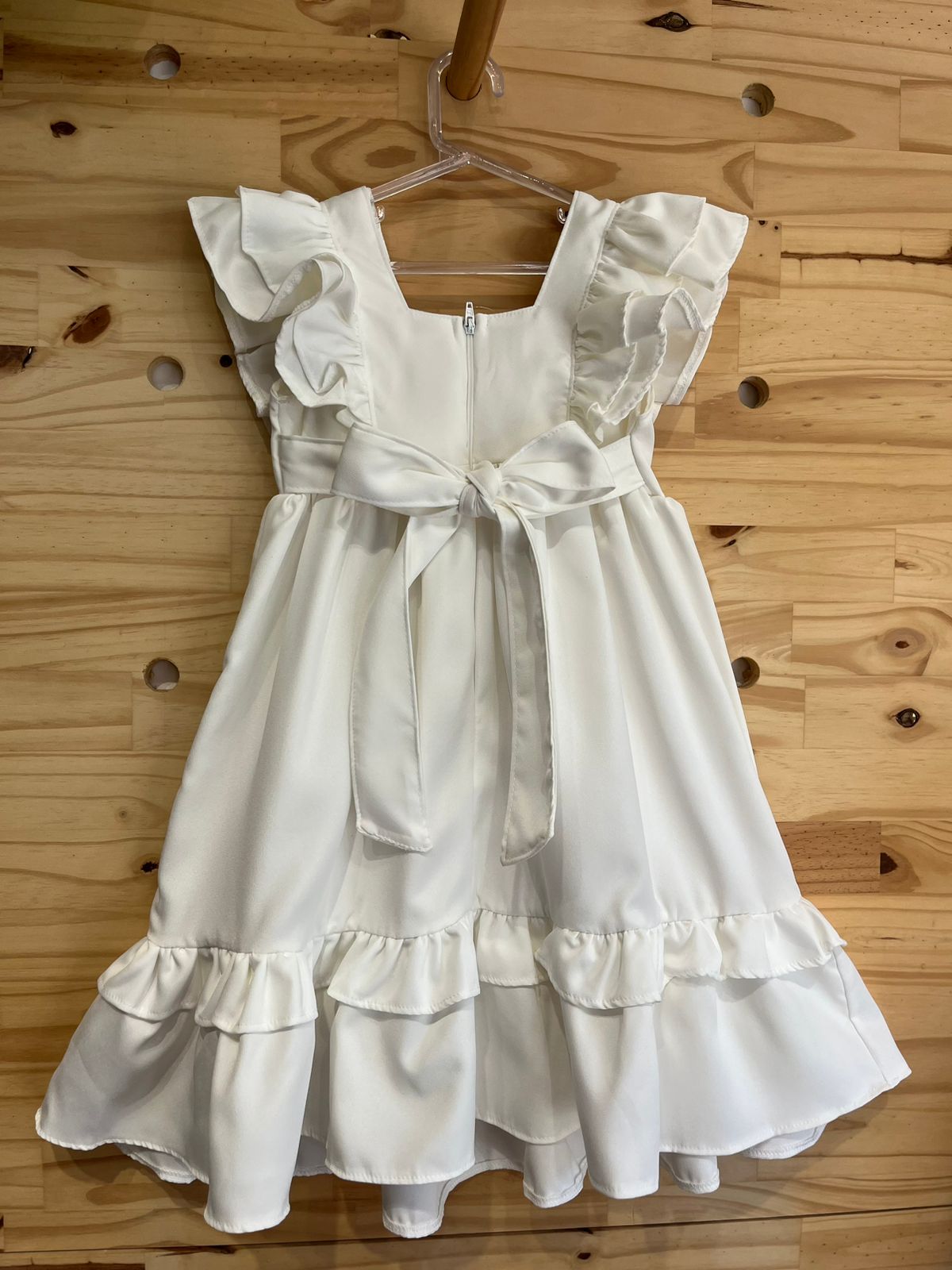 Vestido Infantil Meninas Off White Luxo
