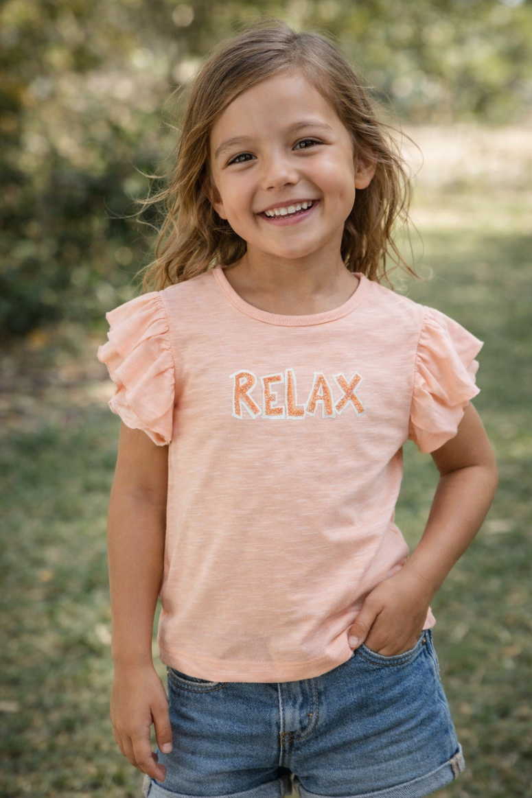 Blusa Infantil Algodão Manga Babados Relax Mundi