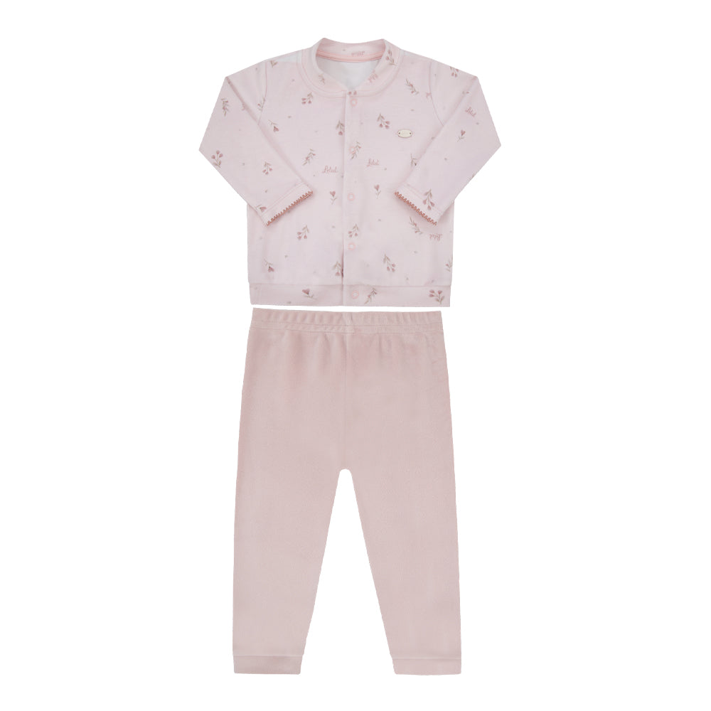 Conjunto Bebê Letut em Plush Rosa Chá Ref. LT19584