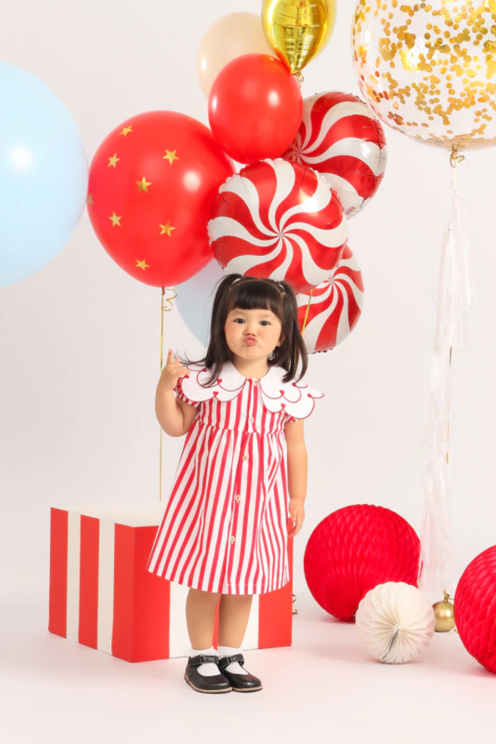 Vestido Vermelho Bebê Gola Bordada Keko