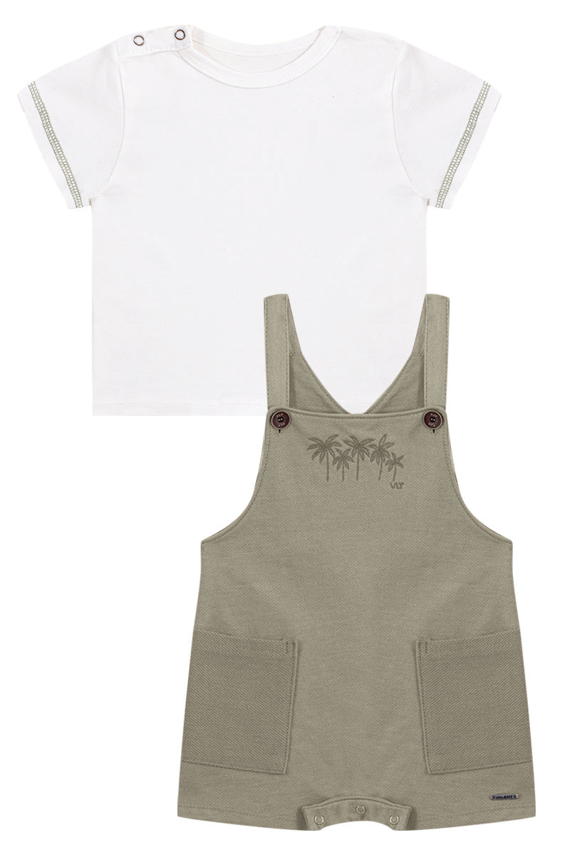 jardineira bordada para bebe meninos