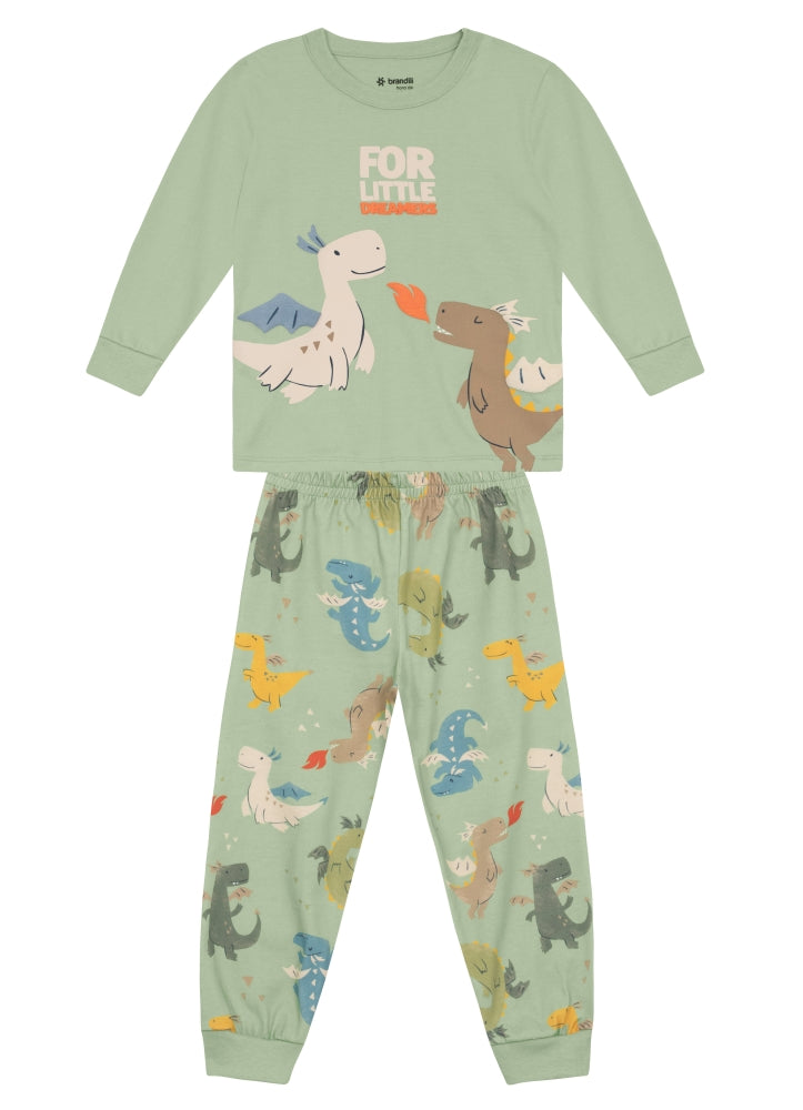 Pijama Infantil Meninos Manga Longa em Algodão Brandili