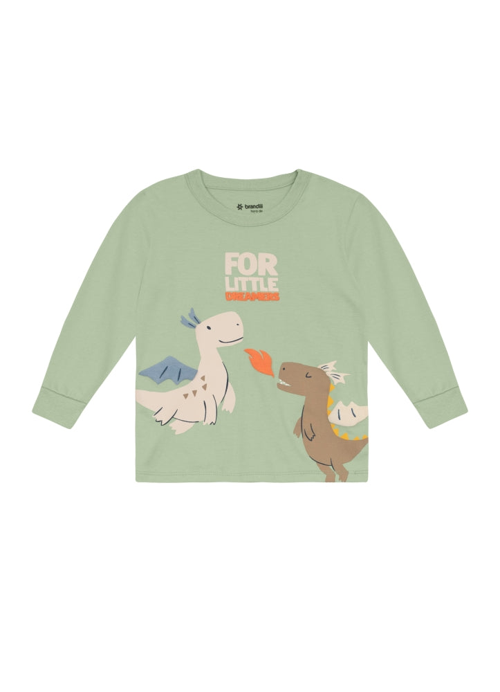 Pijama Infantil Meninos Manga Longa em Algodão Brandili