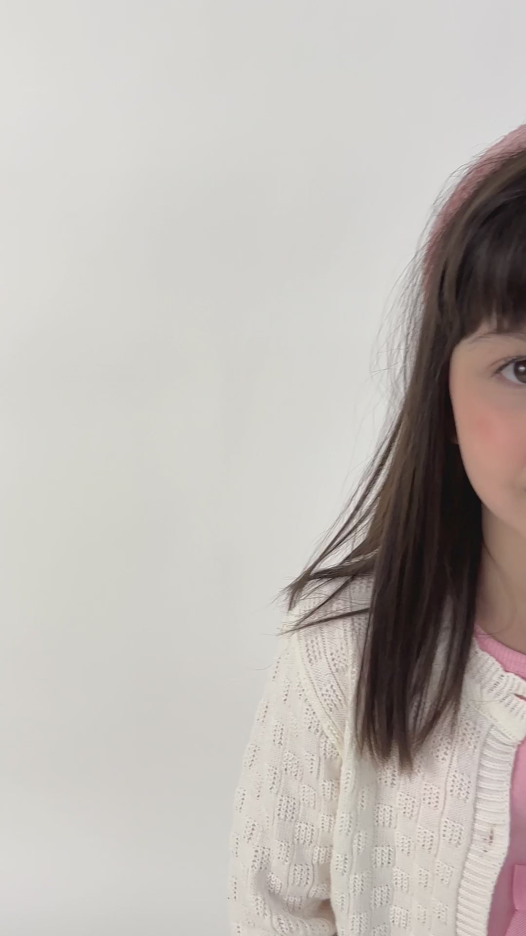 Cardigan Infantil Meninas em Trico Trabalhado Off White