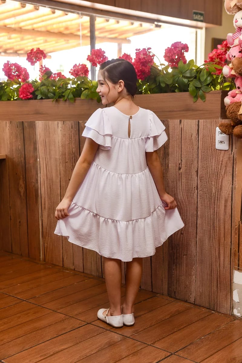 Vestido Infantil Branco Luxo (Batizado, Casamento, Formatura, Reveillon)