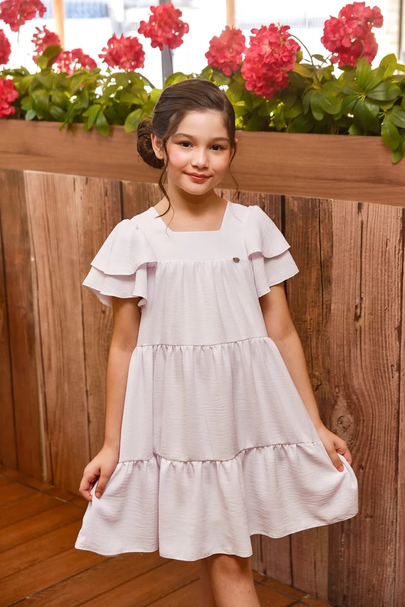 Vestido Infantil Branco Luxo (Batizado, Casamento, Formatura, Reveillon)