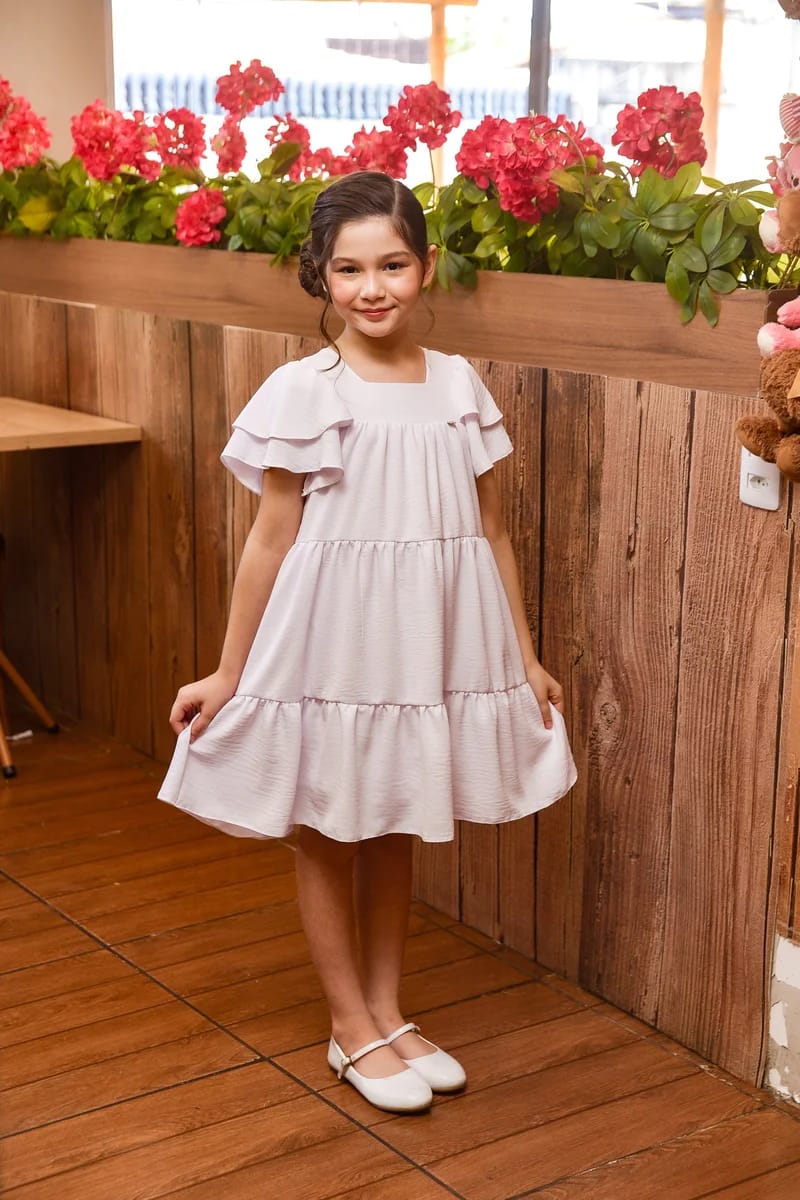 Vestido Infantil Branco Luxo (Batizado, Casamento, Formatura, Reveillon)